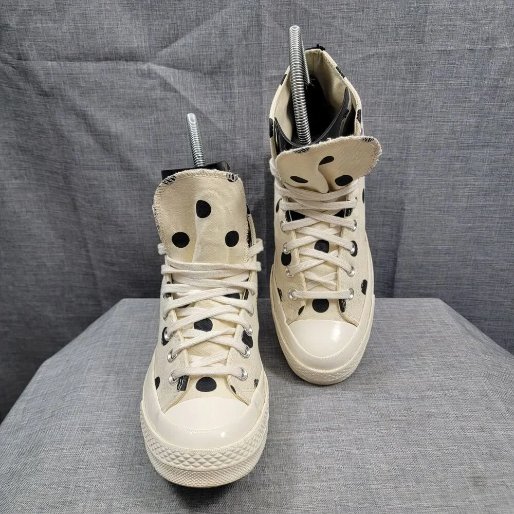 Converse Comme des Garcons PLAY Chuck 70 High Top Polka Dot Cream Wo's 9 Mens 7